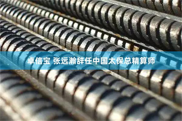 卓信宝 张远瀚辞任中国太保总精算师