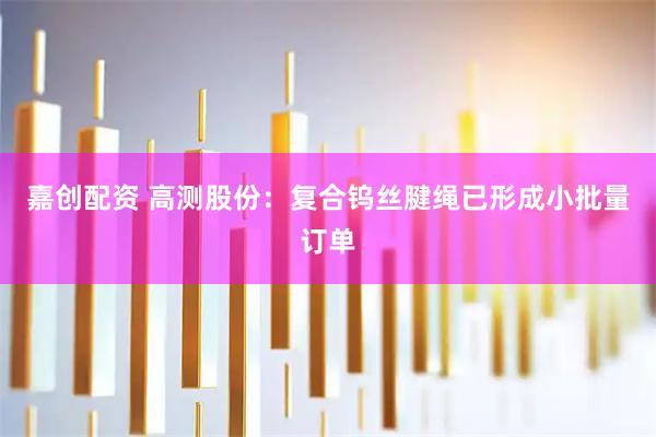 嘉创配资 高测股份：复合钨丝腱绳已形成小批量订单